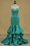 2024 New Arrival Sweetheart Prom Dresses Mermaid Beaded PE6G8M3J