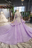 Stunning Long Sleeve Ball Gown Appliques Beading Quinceanera Dresses