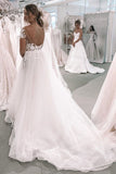 Elegant Ball Gown Ivory Tulle Wedding Dresses with Appliques, Wedding Gowns STI15155