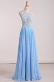 2024 Open Back Spaghetti Straps Prom Dresses Chiffon With PYZBM1RT