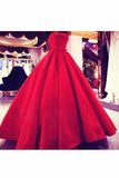 2024 New Arrival Strapless Prom Dresses A Line Satin PPGMM9SN