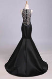 2024 Scoop Beaded Satin&Tulle Prom Dress PA391HM1