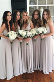 Simple Elegant Long A-Line Chiffon Open Back Bridesmaid Dresses P216DPK2