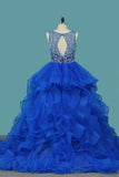 2024 Tulle Quinceanera Dresses V Neck A Line PEFMY29H