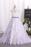 2024 Ball Gown Scoop Tulle Flower Girl Dresses With P4CZT5SY