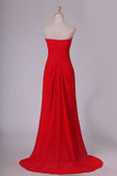 2024 Sweetheart Prom Dress Column Chiffon With Ruffles P66QRSKY