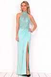 2024 Prom Dresses Halter Chiffon With Applique And PABKX1JH