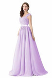 Elegant A Line Wedding Bridesmaid Chiffon Elegant Long PA2NLG54