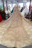 2024 Luxury Wedding Dresses Ball Gown Off-The-Shoulder Royal Train Lace P5GRR3K7