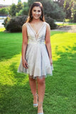 A-Line Short Homecoming Dress Sequin Tulle PJ32FSXB