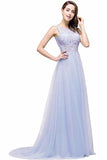 Lace Tulle Sleeveless Evening Dress Ball Gown Wedding Bridesmaid Backless PQZ1XNG6