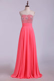 2024 Prom Dresses A Line Beading Chiffon Floor PTJN4C1Y