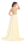 2024 Sexy Open Back Prom Dresses Scoop Chiffon With PBJEQQRL