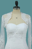 2024 Wedding Dresses Sweetheart With Jacket Tulle With Beads PADJ7869