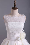 2024 Romantic Lace Bodice A Line Wedding Dress Pick Up Organza Skirt Cathedral Train P5QMNL8C