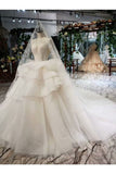 Ball Gown Wedding Dresses Scoop Aline Top Quality Appliques P69G5466