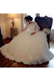 Ball Gown Tulle Backless Wedding Dresses PA5EE3XG