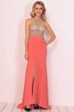 2024 Mermaid Scoop Chiffon Prom Dresses With Beads P9CELKSE