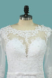 2024 Wedding Dresses A Line Scoop Long Sleeves Chiffon PEE51DTH