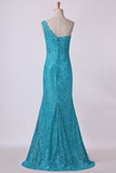 2024 One-Shoulder Sheath Prom Dresses Beaded Lace Floor-Length Zipper P59H24GR