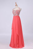 2024 Prom Dresses A Line Waist Halter Floor PZDP8BLQ