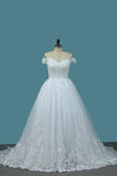 Charming Off The Shoulder Ivory Wedding Dresses Elegant PX96L46C