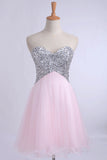 2024 Homecoming Dresses A Line Sweetheart With Beads&Sequins PZ3DS7JY