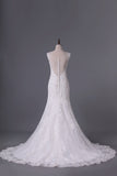 2024 V Neck Trumpet Wedding Dresses With Applique PL27FSLG