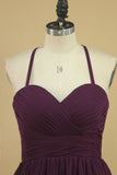 2024 Open Back Spaghetti Straps A Line Bridesmaid Dresses PG8RZALS