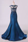 2024 Prom Dresses V Neck Mermaid With Beading And PF685Q16