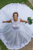 2024 New Arrival Scoop-Neck A-Line Wedding Dress Court Train P4TEB9PJ