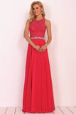 2024 Open Back Scoop A Line Prom Dresses With PJZ6MDSD