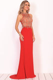 2024 Prom Dresses High Neck Beadd Bodice PAHENA3G