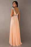 Best Selling Prom Dresses A-Line V-Neck Floor-Length Chiffon PM6ABJ7J