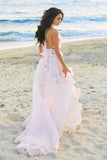 Halter Backless Chiffon Beach Wedding Dresses With Appliques STIPR1EZ5X1