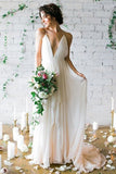 2024 Sexy Open Back Spaghetti Straps Wedding Dresses A Line PJ7FZNCY