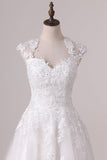 2024 New Arrival Square A Line Wedding Dresses With Applique Tulle Tea P4827DHF