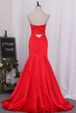 2024 Mermaid Prom Dresses Sweetheart Satin PLH68GP8