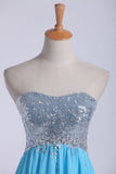 2024 Prom Dresses Scalloped Neckline Sequined Bodice Beaded Waistline With Shirring Chiffon PNDYMTFF