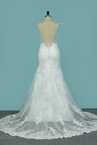 2024 Mermaid Wedding Dresses Sexy Open Back V PS1JS1ST