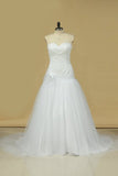 2024 Tulle Sweetheart With Applique Wedding Dresses A Line P1TQNQ1B