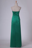 New Arrival Bridesmaid Dresses Strapless A Line Satin With Beads And Ruffles P7K84EJ1