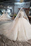 2024 Ball Gown Lace Up Back Cathedral Train Wedding P7T913ZR