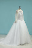 2024 Sexy Open Back Wedding Dresses Scoop A Line P7H76ZZ8