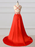 A-Line Prom Dresses Side Split Evening Dresses