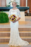 2024 Long Sleeve Lace Open Back Mermaid Long Custom Affordable Wedding Dresses