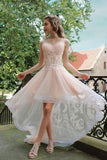 High Low Sleeveless Tulle Prom Dress With Appliques P1ZAP3CT