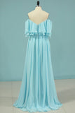 2024 New Arrival A Line Chiffon With Slit Prom Dresses PRB72BS2