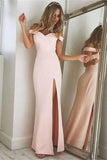 Off The Shoulder Pink Long Prom Dresses Evening Dresses PYJ9J63B