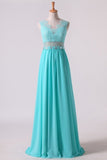 2024 Scoop A Line Exquisite Chiffon Beading Prom Dresses PK5XAKXX